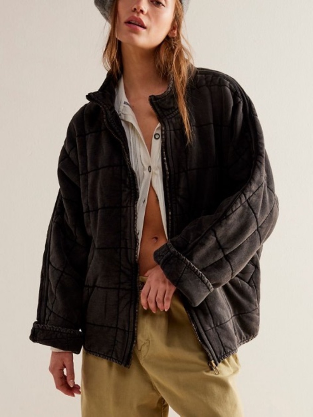 Free People Dolman Quilted
Knit Jacket